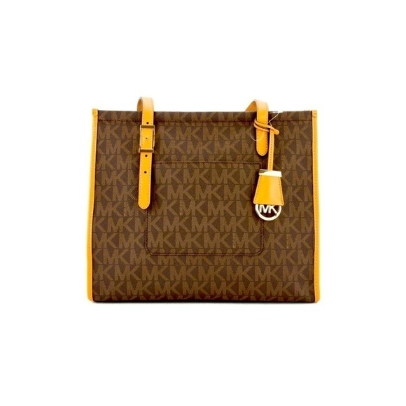Michael Kors Handbags - Michael Kors Darien Brown Monogram Medium Logo Tote